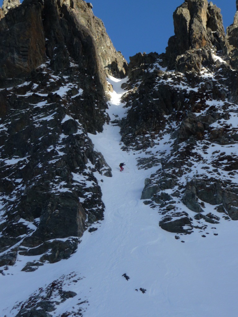 Brèche Reynier, on chausse sous le ressaut.