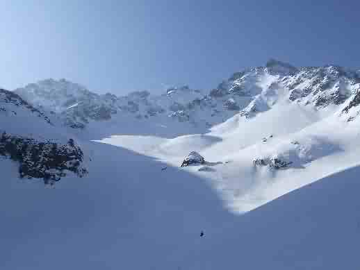 Objectif du jour : Grand Crozet à droite, Pic du Frène au fond. C'était bien bon...