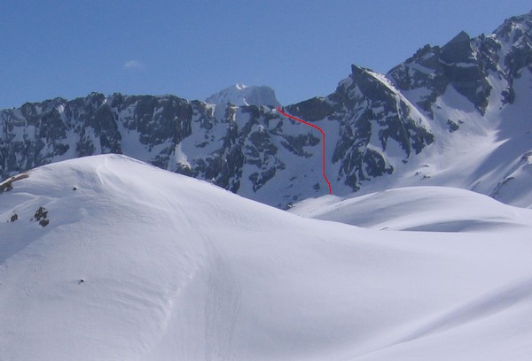 #5 Brêche de la croix de la Rue : Vue côté Ouest. Un guidos m Brêche de la croix de la Rue : Vue côté Ouest. Un guidos m'a dit que ça passait bien (crampons-piolets)