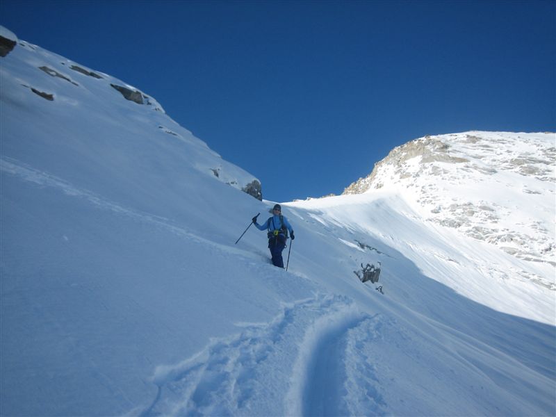 ça monte ! : Passage raide pour accéder au glacier del Grand Vallon