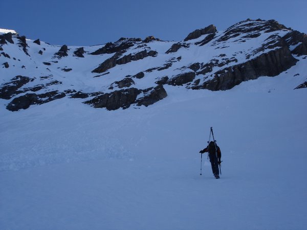 #2 Face S du Balmhorn : Vincent dans le bas de la face S Face S du Balmhorn : Vincent dans le bas de la face S