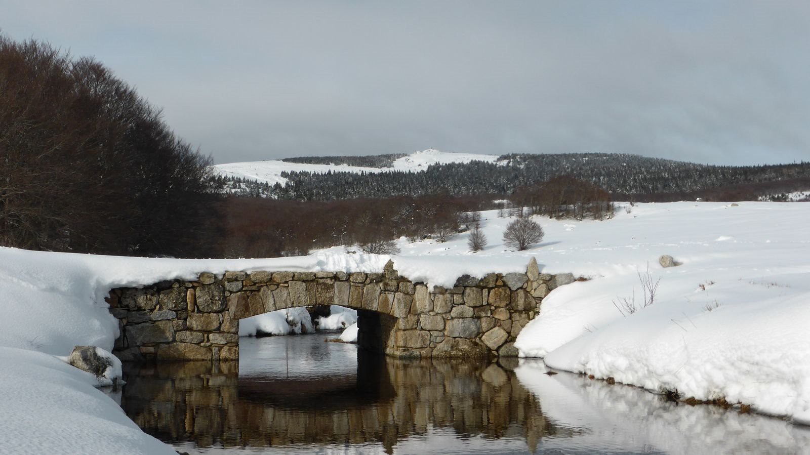 #12 Une source du Tarn et son pont de granit Une source du Tarn et son pont de granit