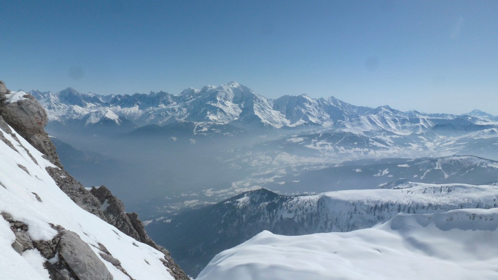 le Mont Blanc depuis la pente Sud du Charvet