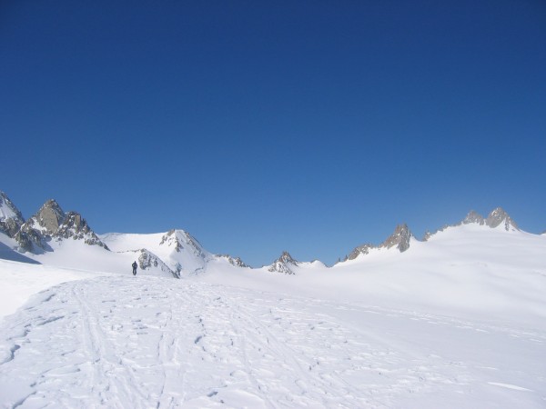 Glacier du Trient : Au fond, le col du Tour
