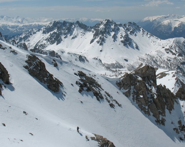 Crête des Pareis : Le haut du couloir NW de la crête des Chalanches