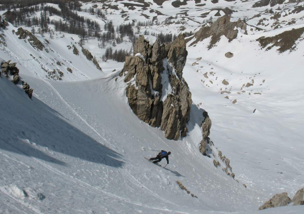 Couloir NW des Chalanches : Descente du couloir NW de la crête des Chalanches