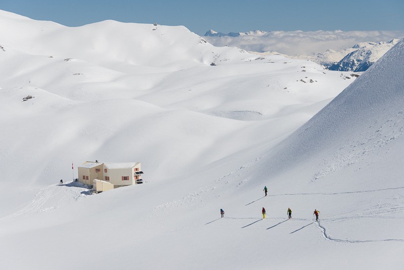 #31 Descente sur l Descente sur l'excellente cabane des Audannes.