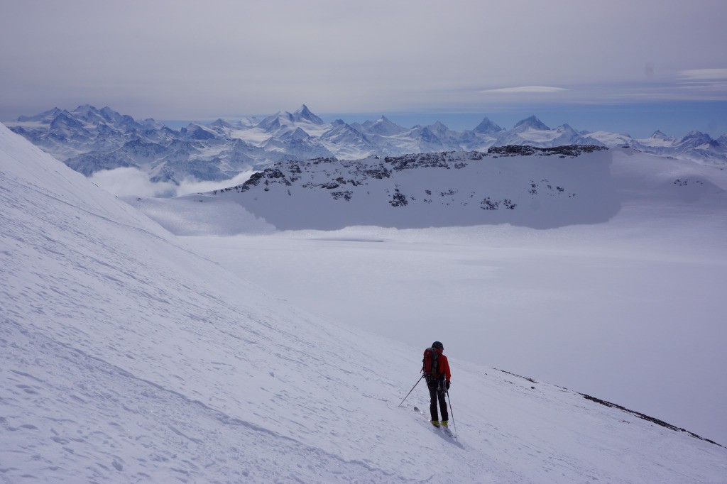 Descente sur le glacier de la plaine morte.