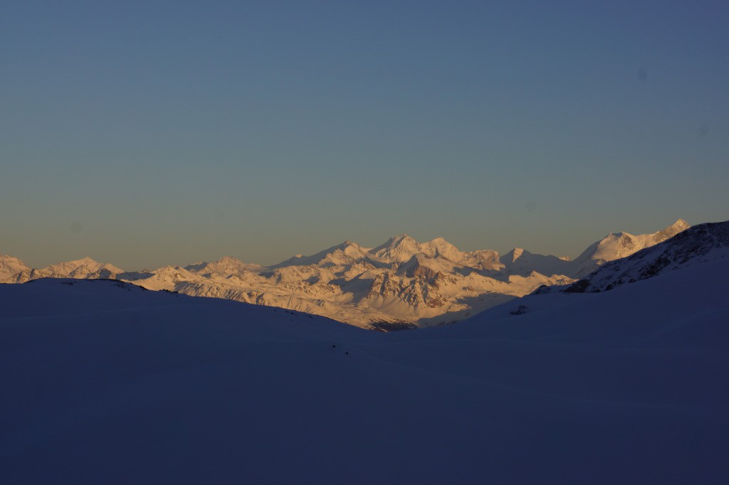 Panorama depuis les Audannes au coucher de soleil.