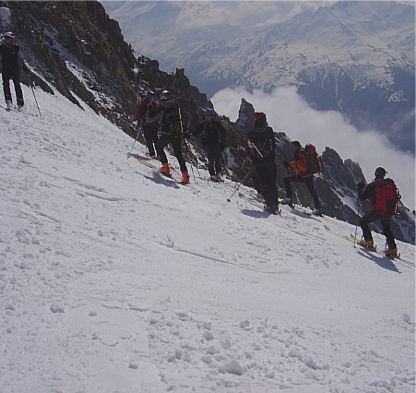 Couloir sud est parrachee : Regroupement avant l'entrée du couloir sud-est