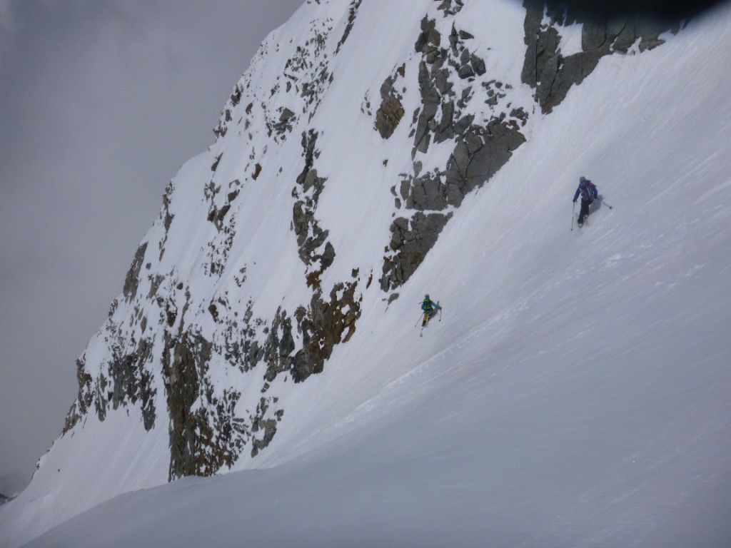 Le couloir du haut, gacher par le vent qui a empeche le degel aujourd'hui...