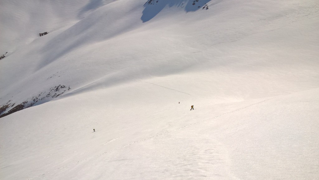 En haut de la première montée