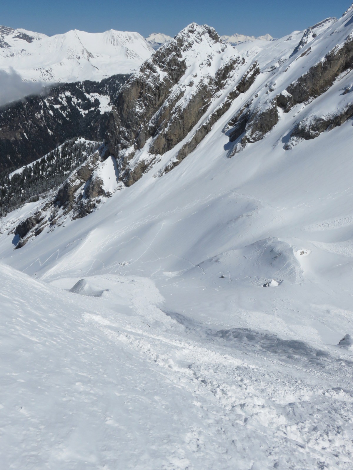 #11 l l'avalanche c'est déversée dans Paccaly emportant dans l'étroiture toute l'épaisseur de la dernière chute de neige