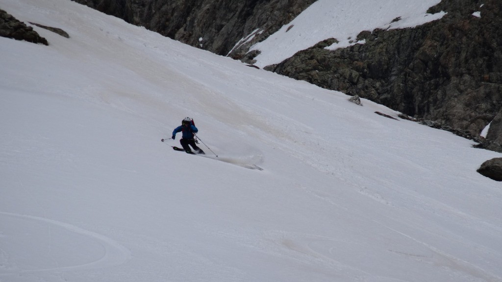 Xav dans les pentes inférieures du Col de la Grande Sagne