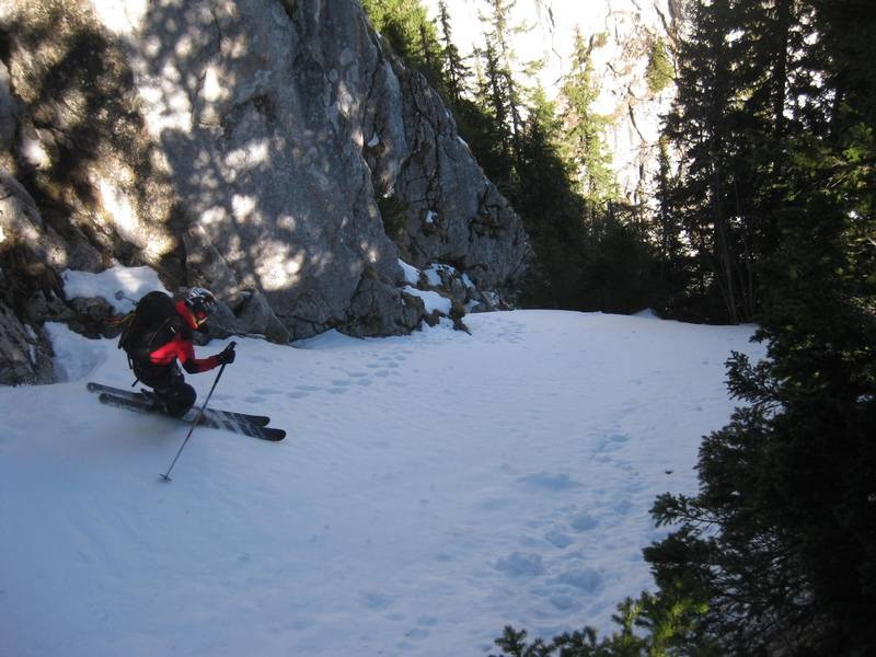 Départ du couloir,pente douce pour se mettre en jambe.