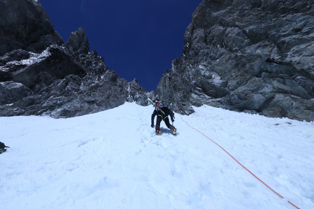 #33 Au Col Emile Pic, après le rappel Au Col Emile Pic, après le rappel