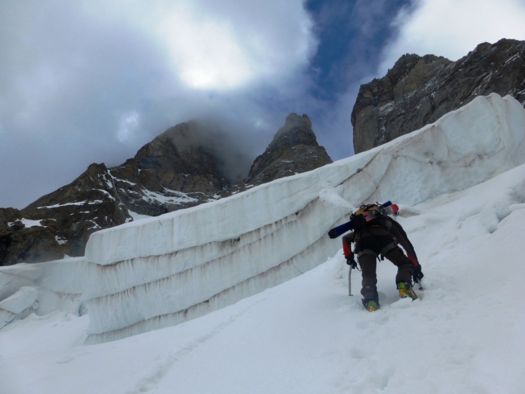 Ressaut inférieur : pas bon à skier