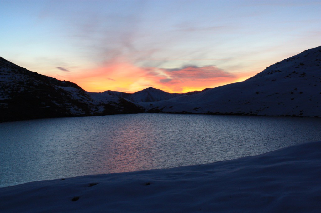 Lever de soleil face au Lac Blanc