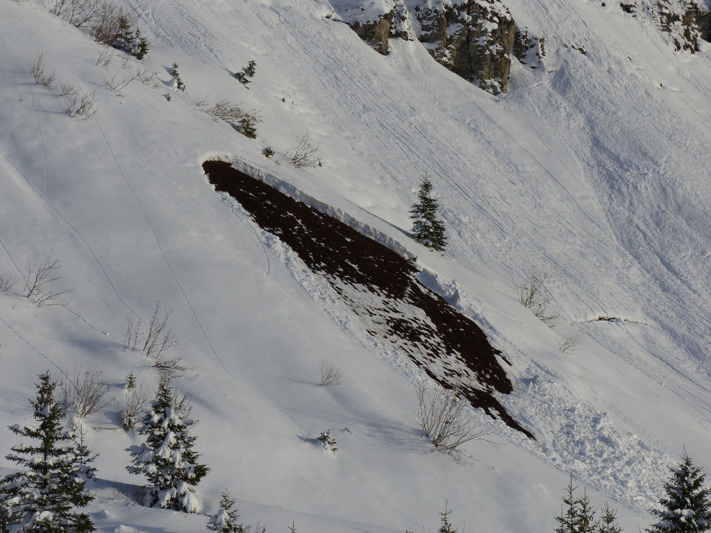 Plaque de fond en versant Ouest, sous les barres de la Roche Parstire