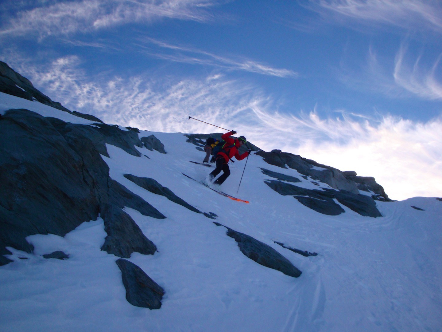 Tout passe  à ski depuis le sommet de Gébroulaz