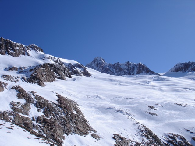 Du haut de la moraine : En quelques années, le recul du glacier a été spectaculaire