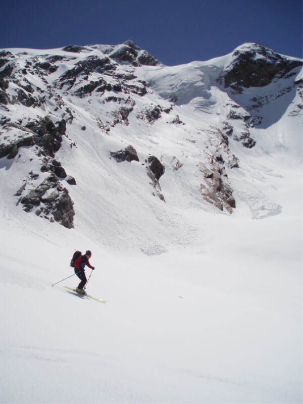 Glacier de l'Invernet : Passage sous la Becca du lac