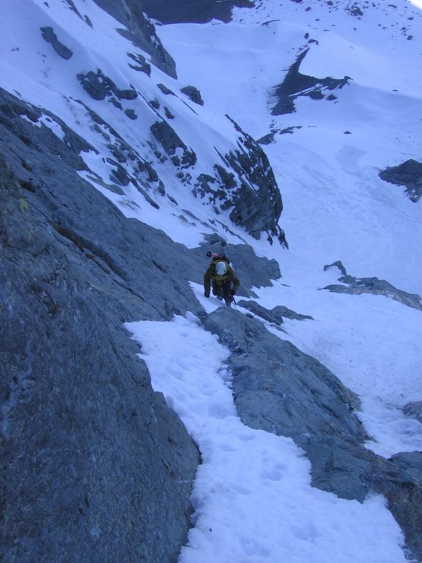 #3 Grand Bec : Le passage craignos dans la montée de la Face NW... Grand Bec : Le passage craignos dans la montée de la Face NW...