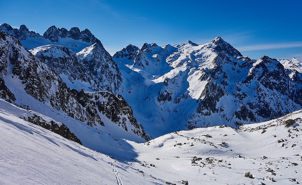 Dans le rétro, Aiguilles de l'Argentière et Rocher Badon...