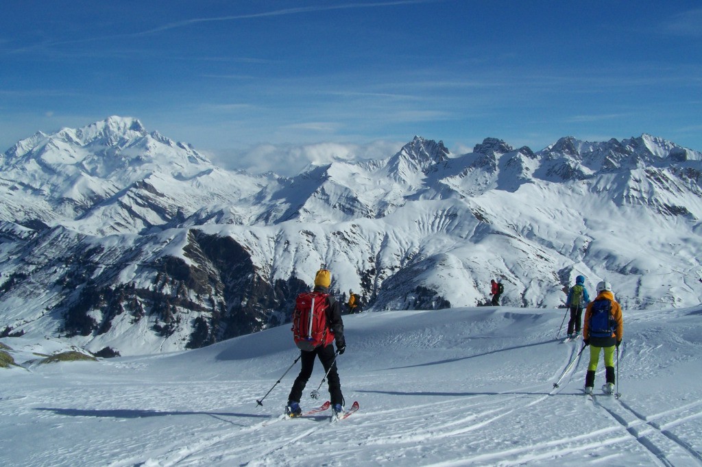Descente SE face au Mt Blanc