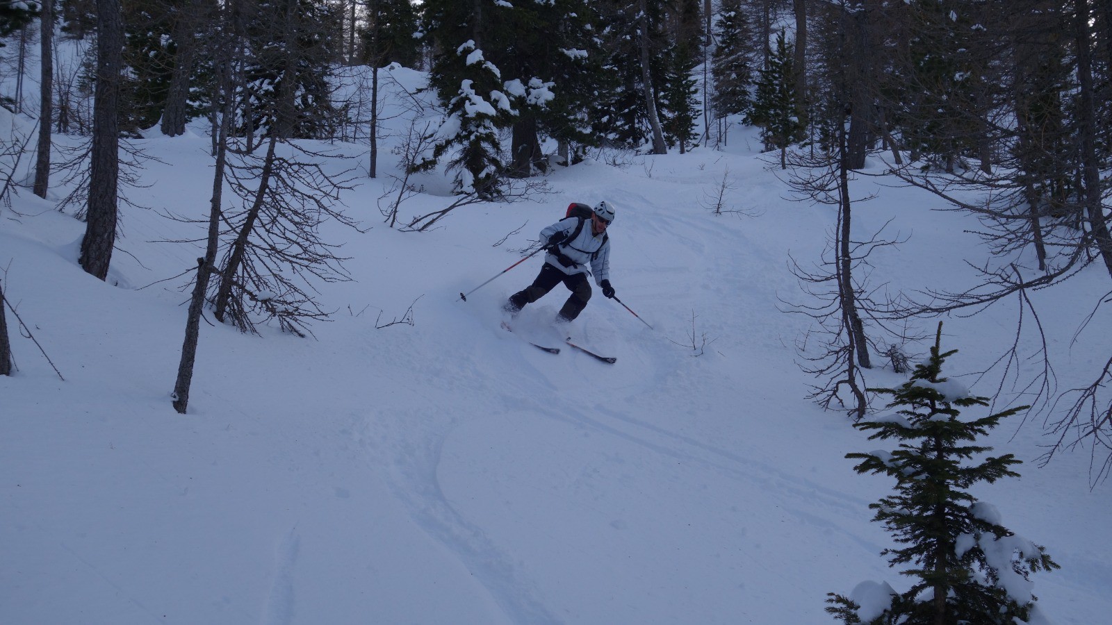 Jean-Marie dans le bas de la descente