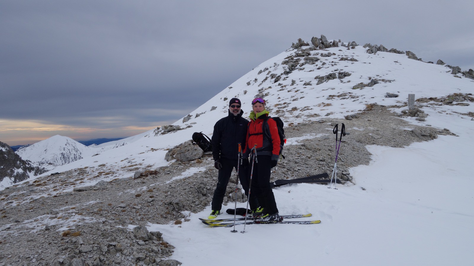 Valérie et Didier au Col bien pelé par le vent