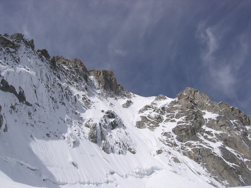 Aiguille verte : Le couloir Couturier, en conditions pas pire