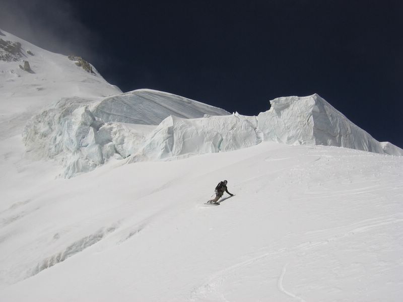 Aiguille verte : En descendant de la Calotte