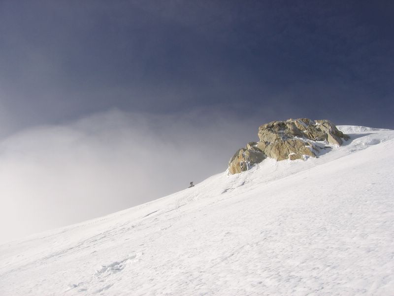 Aiguille verte : Christophe attaque la descente