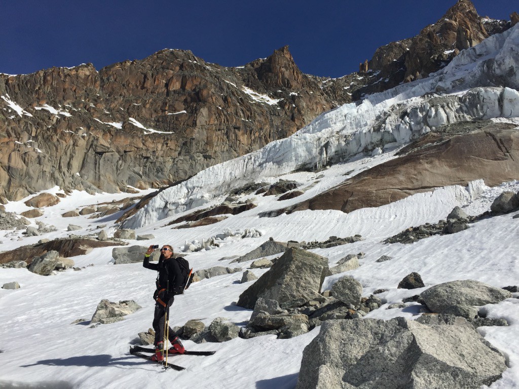 Hiver bien sec ! Début du glacier du Milieu 