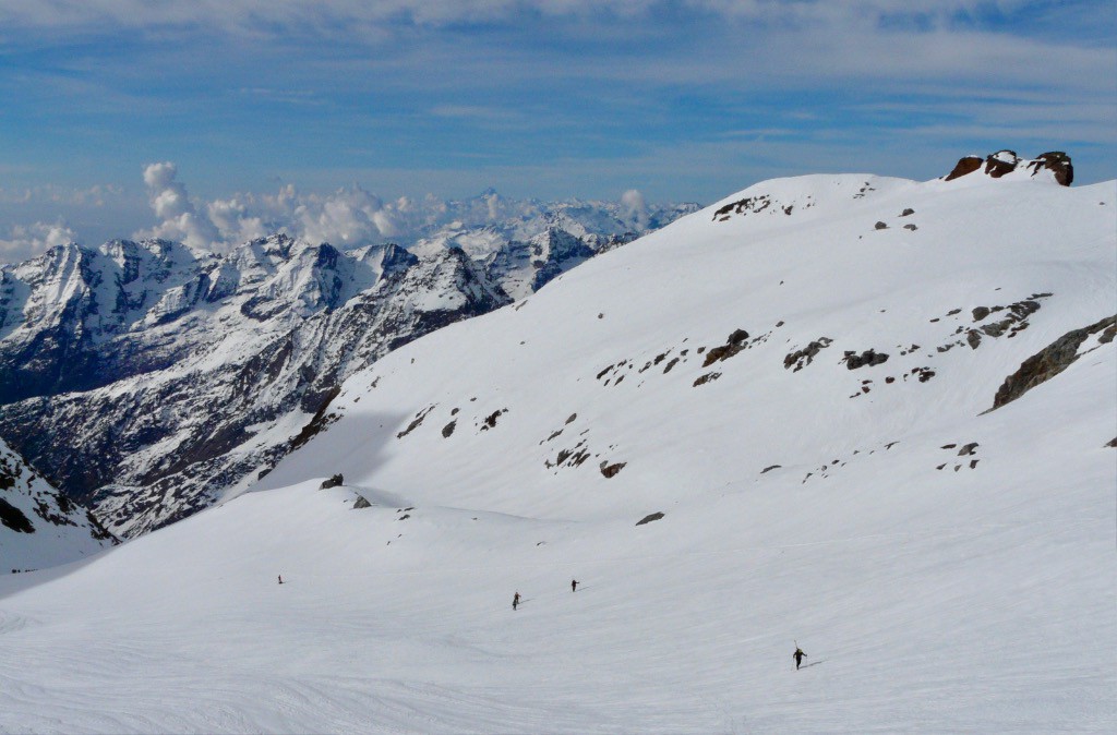 glacier de Teleccio, sur fond de viso