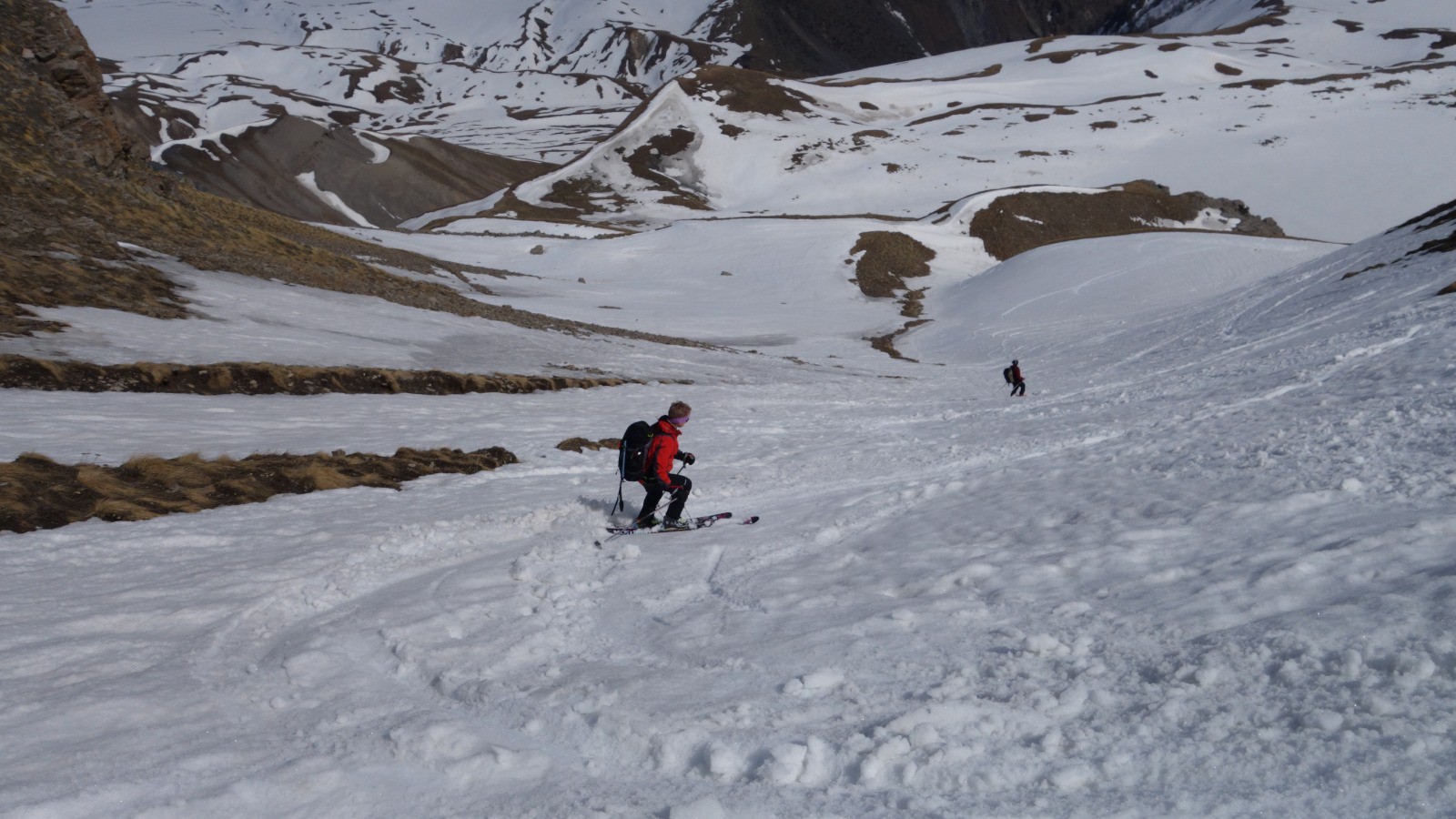 Neige bien lourde dans la descente