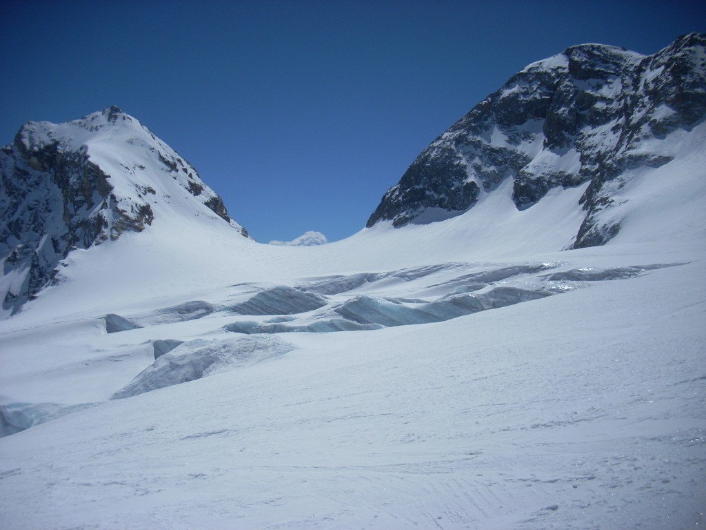 Les crevasses du glacier de la Tsanteleina