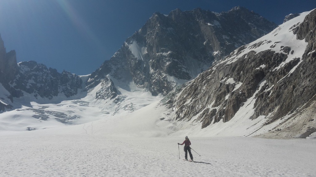 #45 Sur le glacier de Leschaux, les Grandes Jorasses dans le rétro Sur le glacier de Leschaux, les Grandes Jorasses dans le rétro