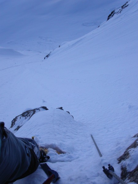 Col des Ecrins : Consolation : descente à partir du cable dans une neige exquise.