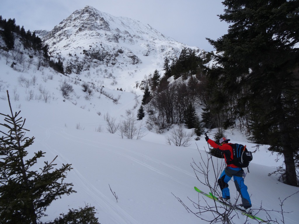 l'accès en bas de la face