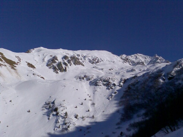 #8 Arpette : juste avant d Arpette : juste avant d'arriver au dernier chalet, la face SO de la Montagne de l'Arpette.
