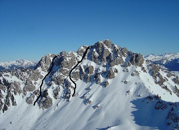 Pointe de Chalune : Trois autres personnes ont ensuite skié le central