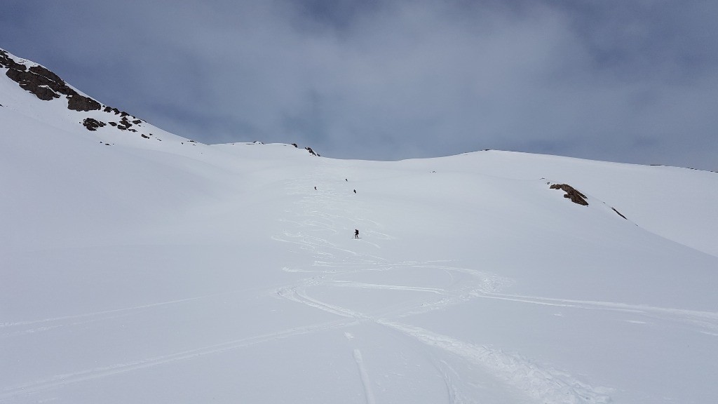 Descente face S de la cime de la Valette