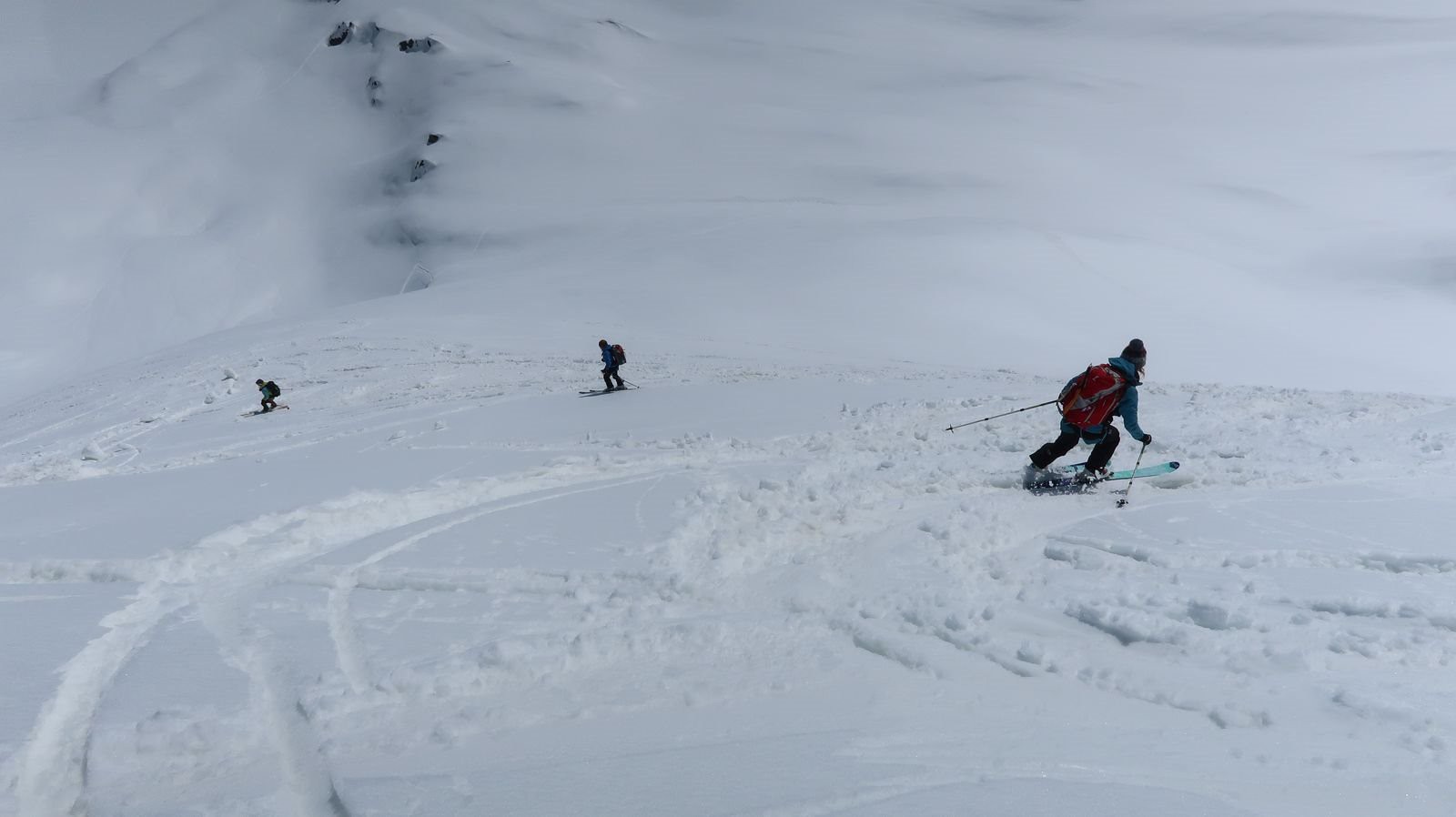#53 Descente vers le Refuge de l Descente vers le Refuge de l'Arpont, la neige devient lourde