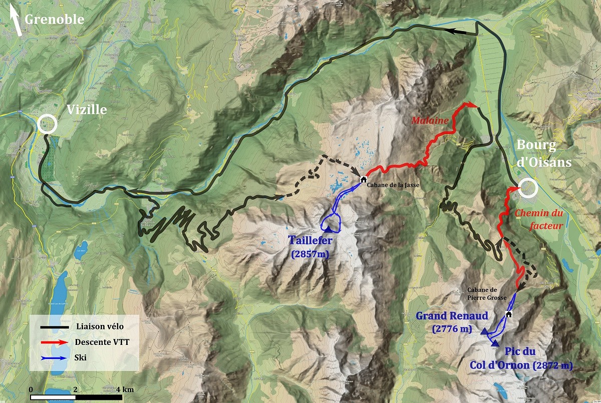 1. Le parcours de ce grand week-end de VTT-ski