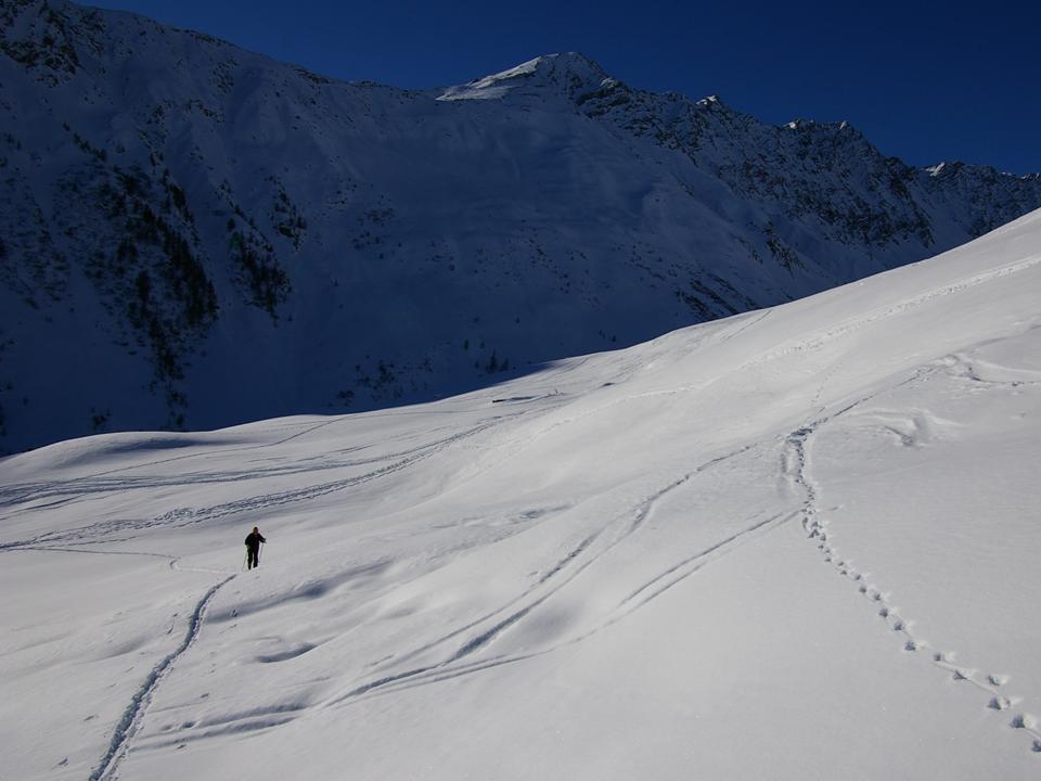 1ère montée 2008 : plaisir de la trace en neige fraiche (15/20cm).