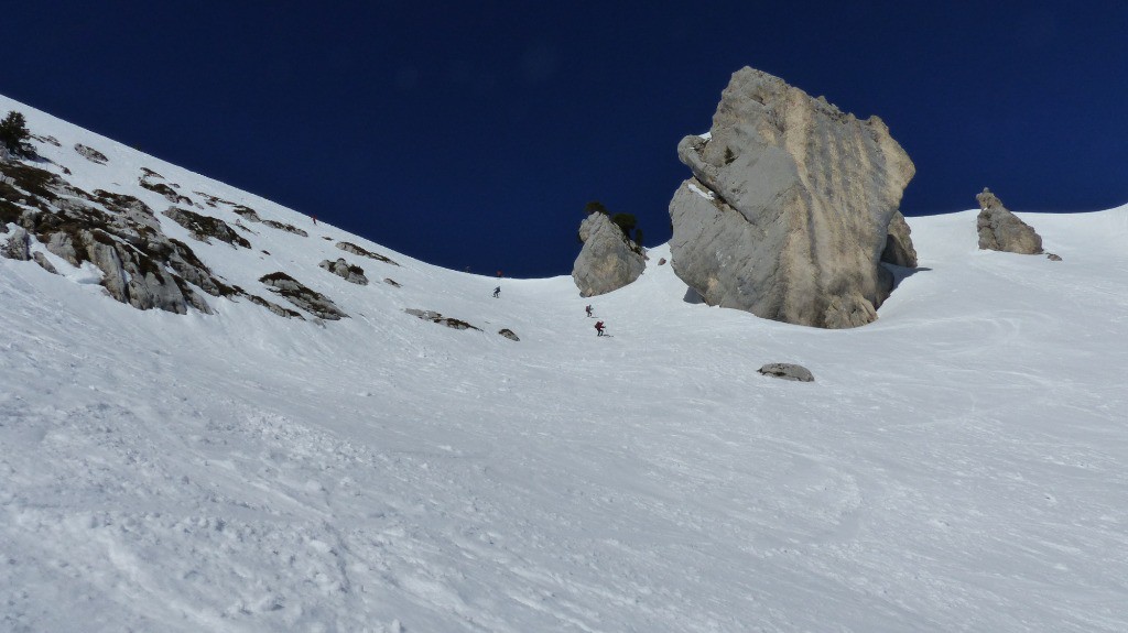 Descente des Lances en neige transformée.