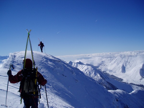 #4 Plein gaz : les arêtes; au fond à droite la dent d Plein gaz : les arêtes; au fond à droite la dent d'Arclusaz et son versant nord est (pan de rideau)