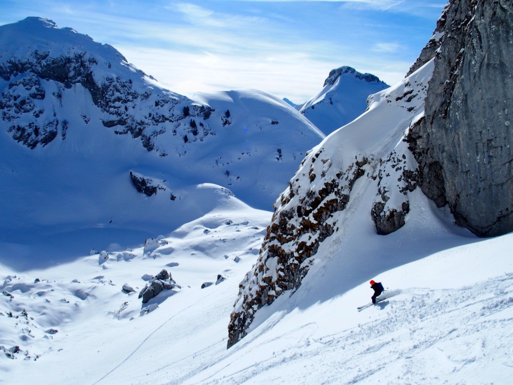 première descente sous les Portes d'Oche